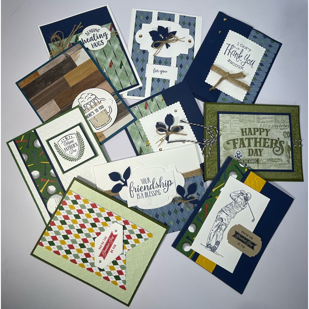 10 Handmade Fathers Day, Husband, Brother, Stampin Up! Cards! NEW